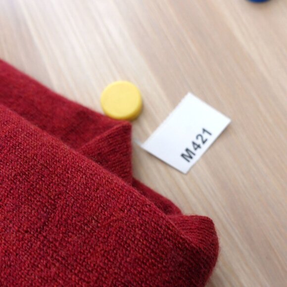 UNTUCKit Sweater Mens Large Red Wool Knit Quarter Zip Pullover Merino Jumper - Picture 9 of 9